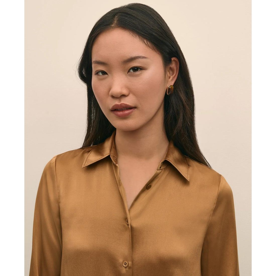 Relaxed Fit Silk Charmeuse Blouse