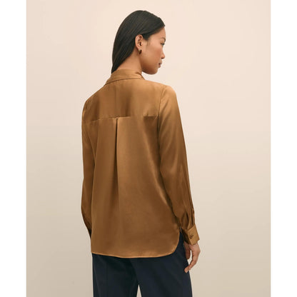 Relaxed Fit Silk Charmeuse Blouse