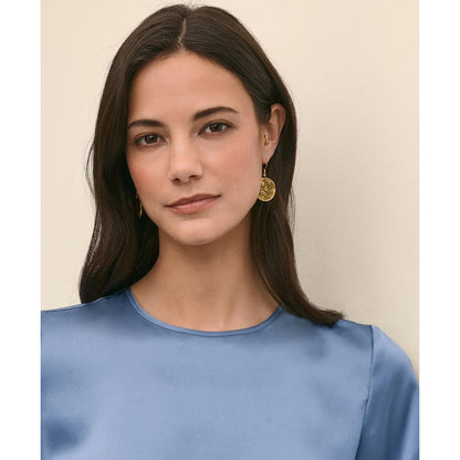 Short-Sleeve Top in Washable Silk Charmeuse