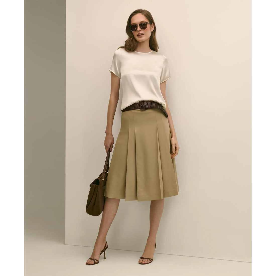 Short-Sleeve Top in Washable Silk Charmeuse