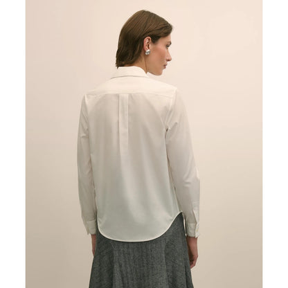Supima Cotton Beaded-Trim Poplin Shirt