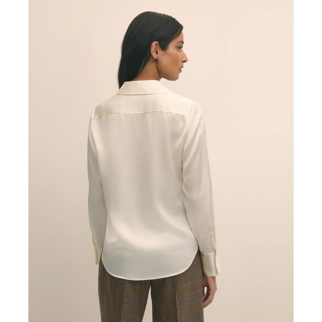 Silk Charmeuse Pintucked Blouse