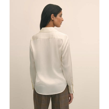 Silk Charmeuse Pintucked Blouse