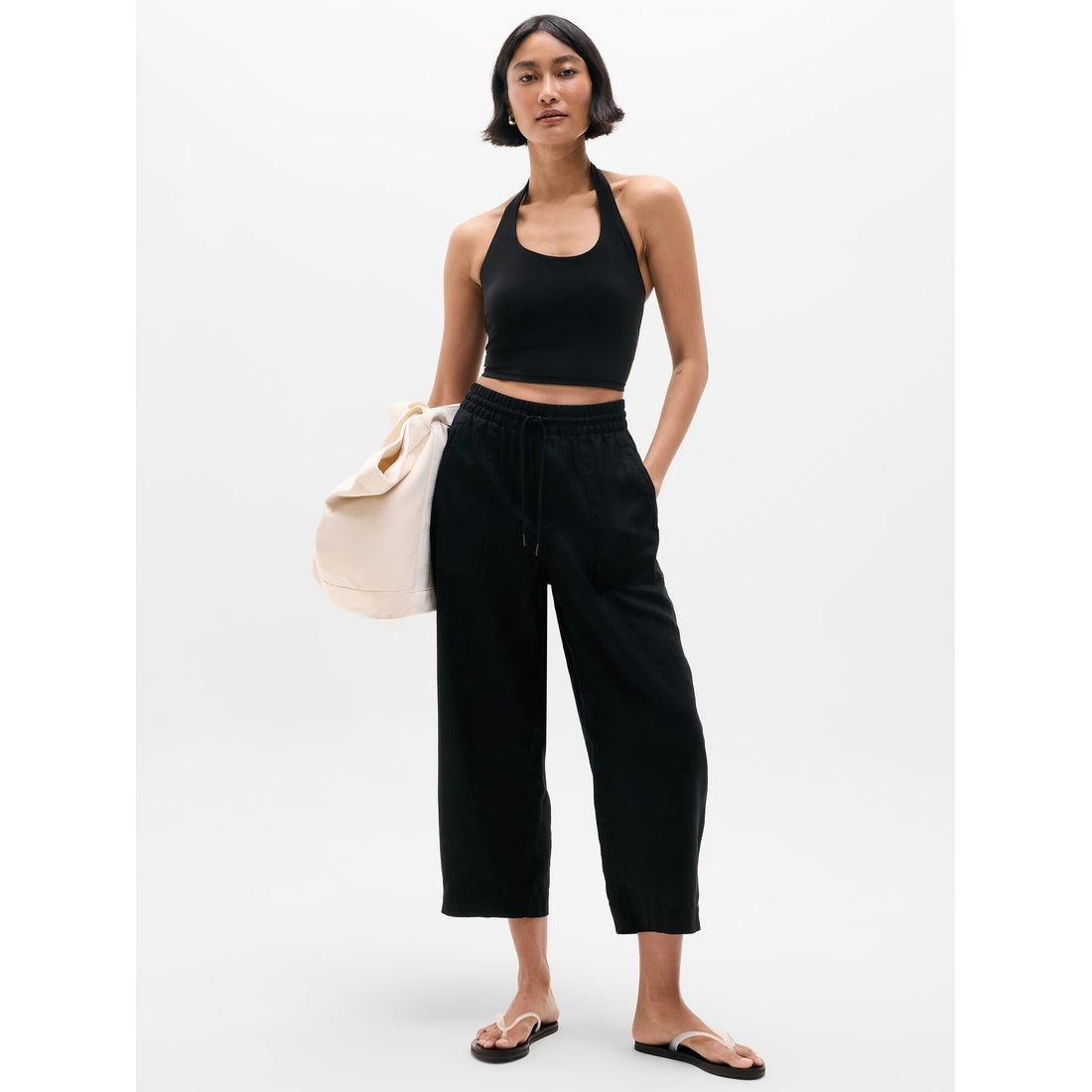Women's Retreat Linen Easy Barrel Crop Pant
