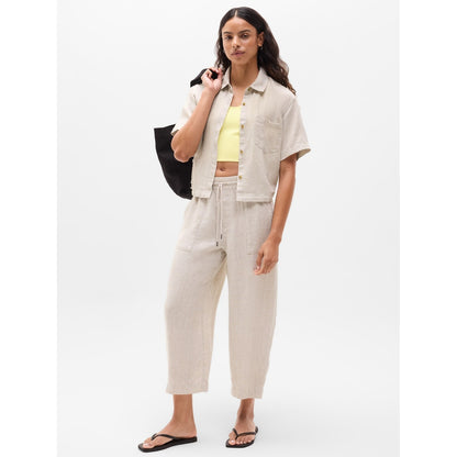 Women's Retreat Linen Easy Barrel Crop Pant