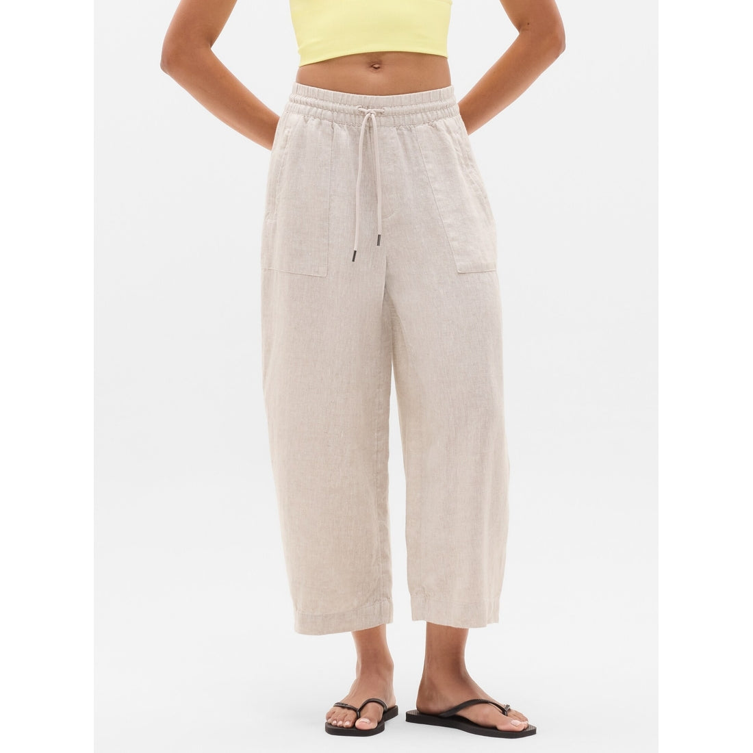 Women's Retreat Linen Easy Barrel Crop Pant