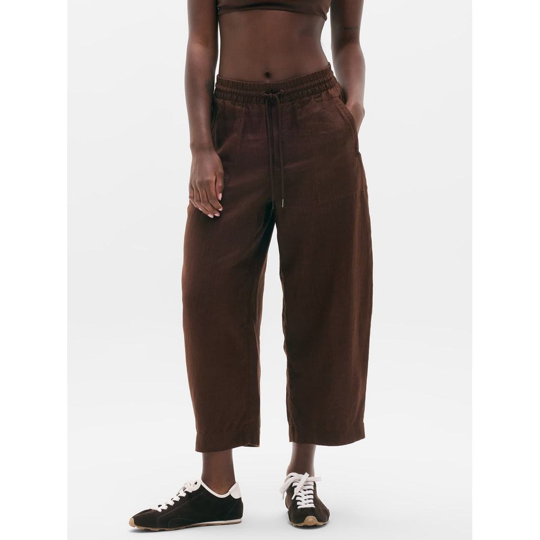 Women's Retreat Linen Easy Barrel Crop Pant