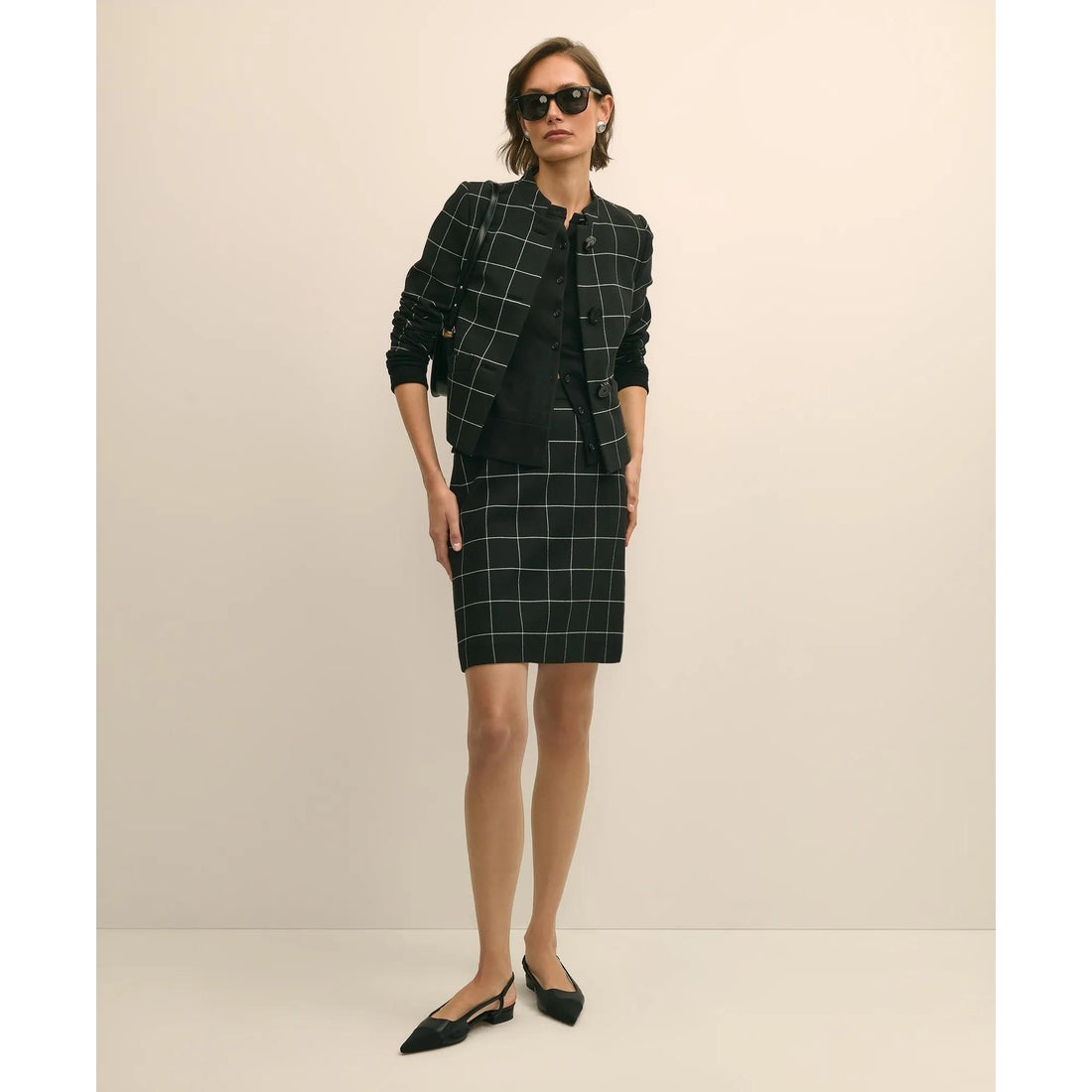 Windowpane Mini Skirt