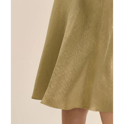 Viscose Bronze-Gold Slip Skirt