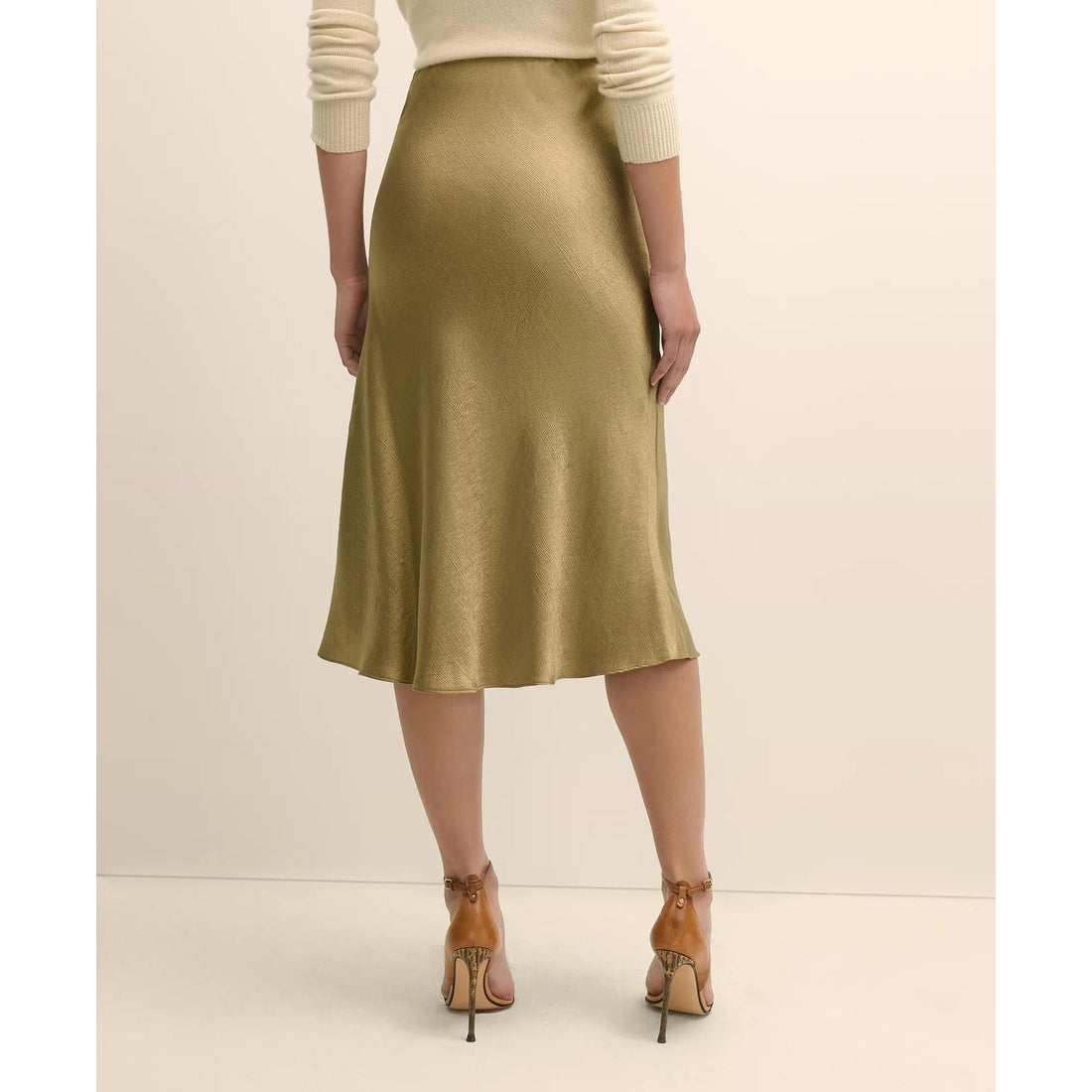 Viscose Bronze-Gold Slip Skirt