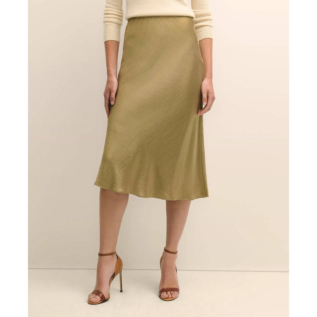 Viscose Bronze-Gold Slip Skirt