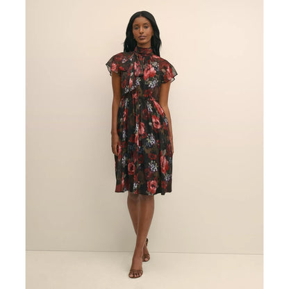 Flutter-Sleeve Halter Dress
