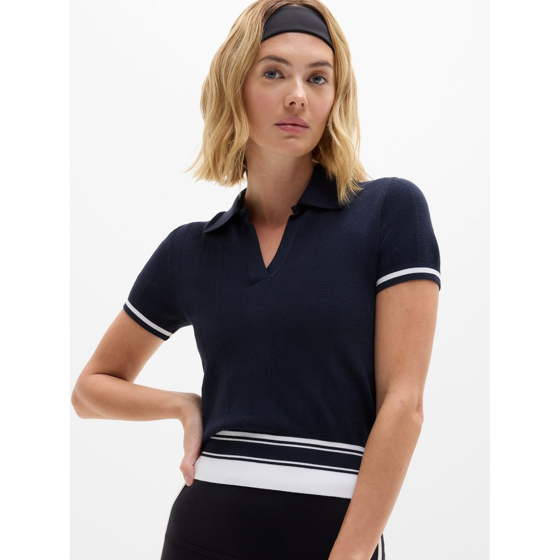Women's Seamless Polo Tee Sweater