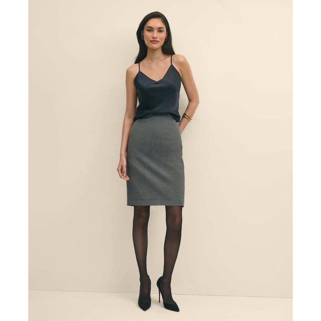 V-Neck Camisole in Washable Silk Charmeuse