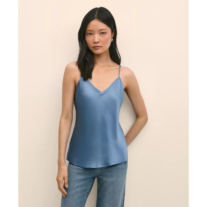 V-Neck Cami in Washable Silk Charmeuse