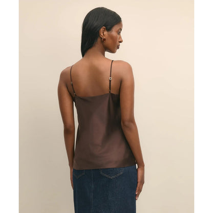 V-Neck Cami in Washable Silk Charmeuse
