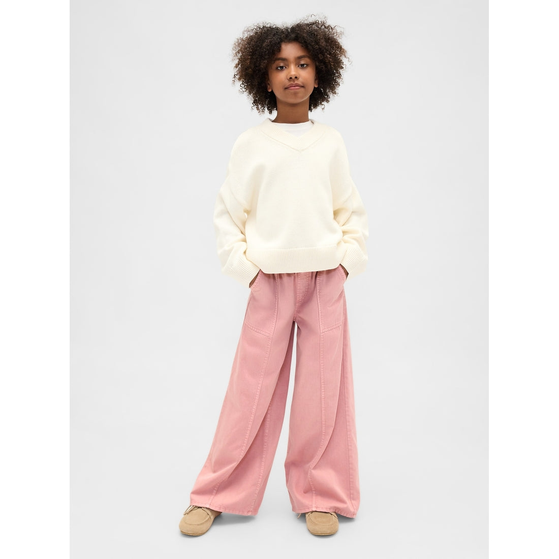 Girls' Twill Baggy Pants