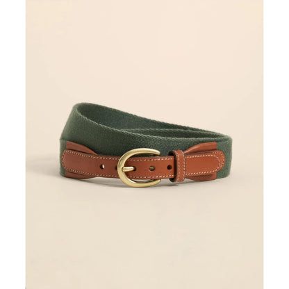Webbed Leather-Accent Belt