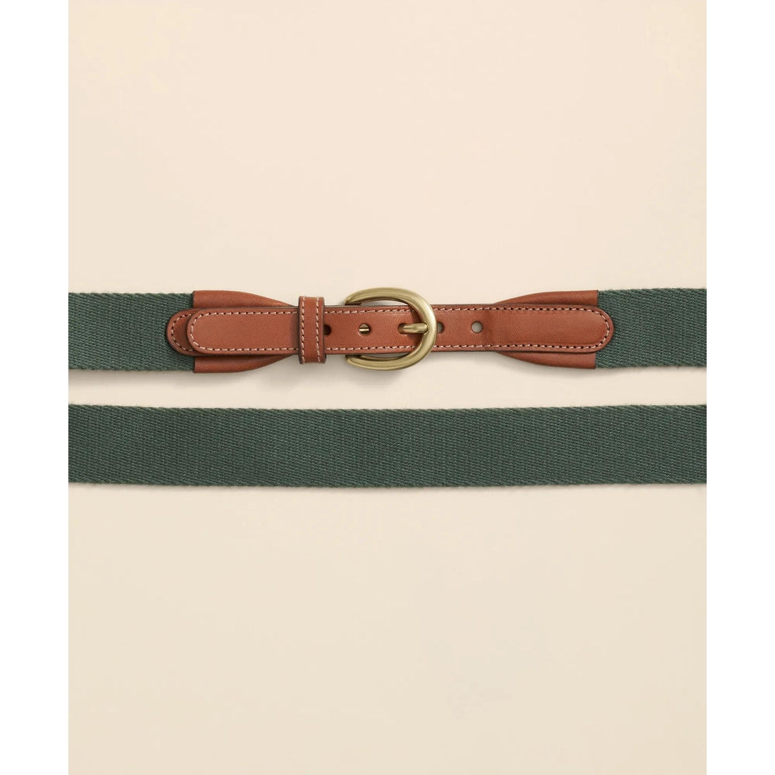 Webbed Leather-Accent Belt