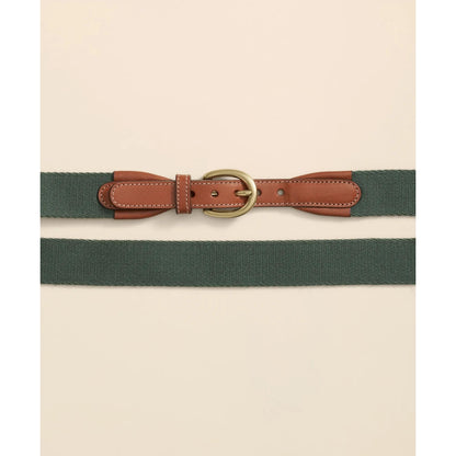Webbed Leather-Accent Belt