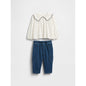 Baby Collared Top & Pull-On Pants Outfit Set