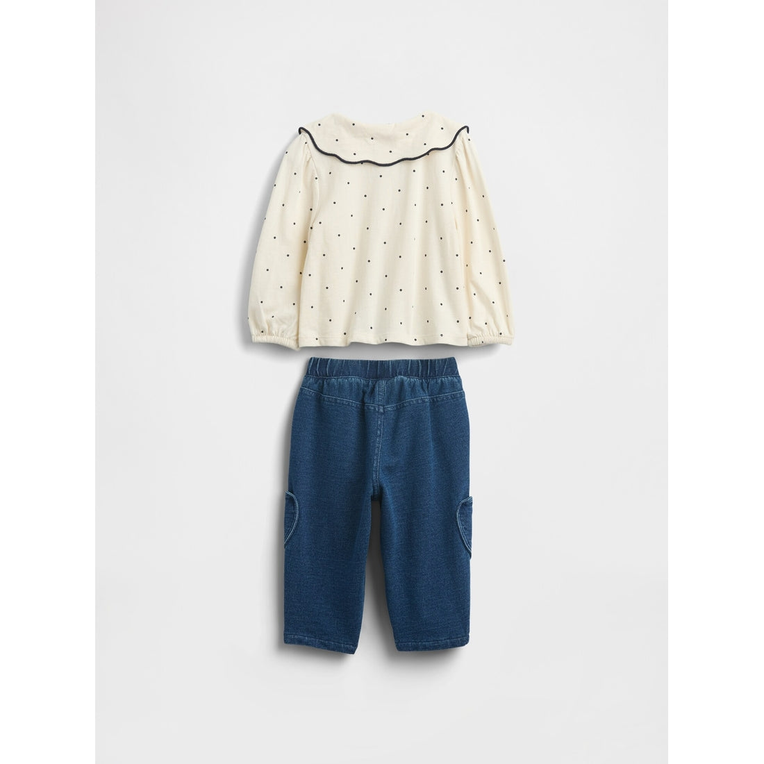 Baby Collared Top & Pull-On Pants Outfit Set