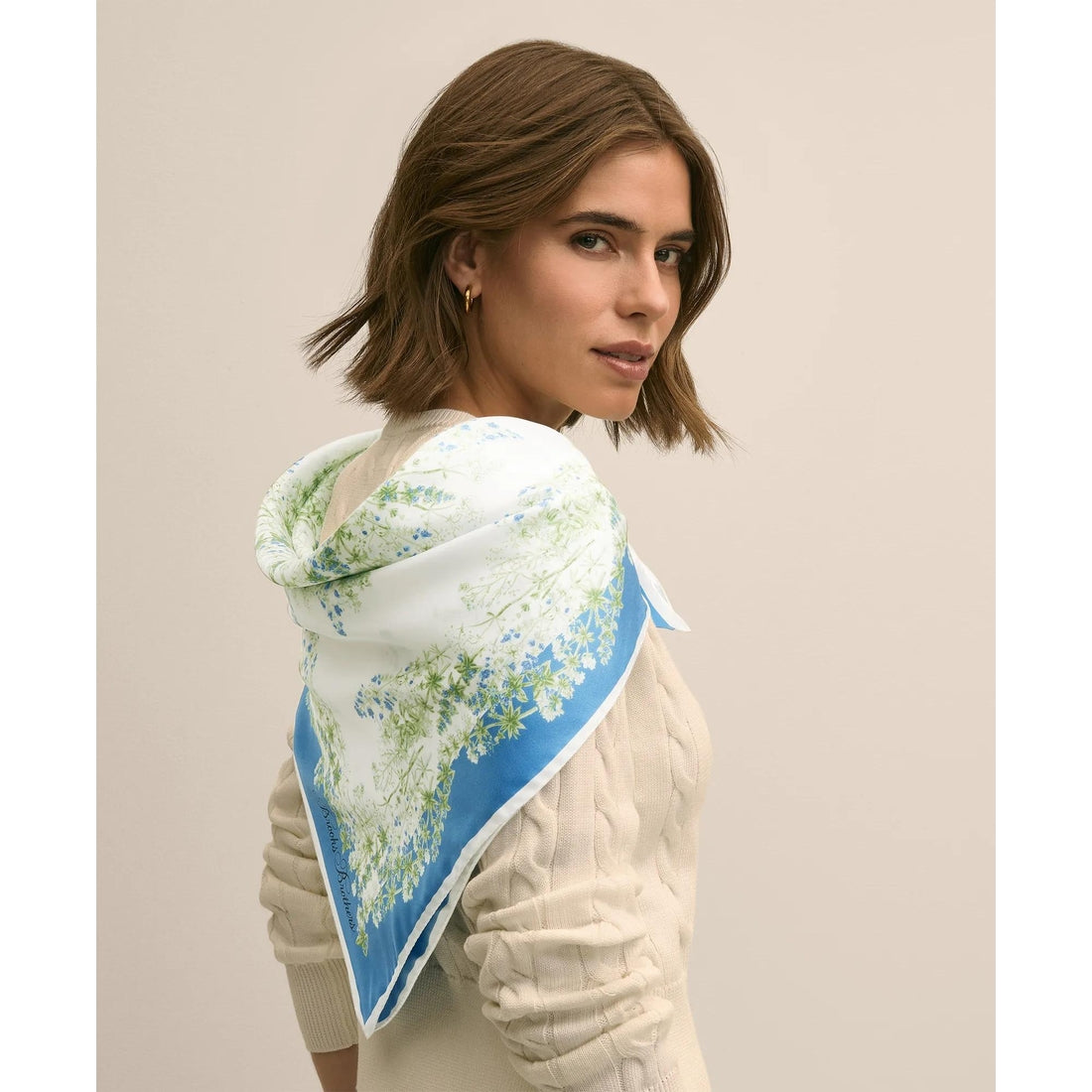 Silk Floral Square Scarf