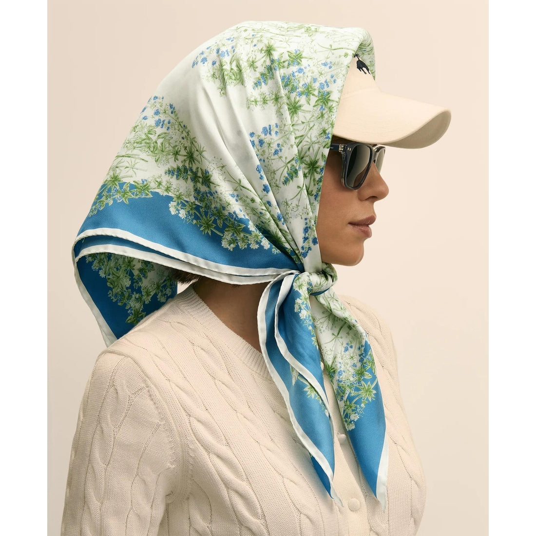 Silk Floral Square Scarf