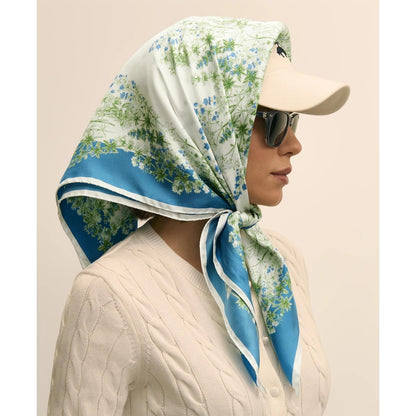Silk Floral Square Scarf