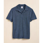 Cotton-Linen Pique Johnny Collar Shirt