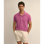 Cotton-Linen Pique Johnny Collar Shirt