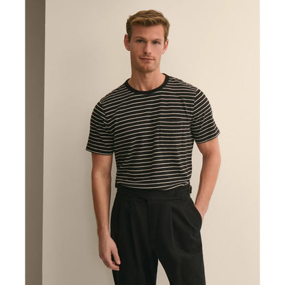 Cotton Indigo-Dyed Mariner Stripe T-Shirt