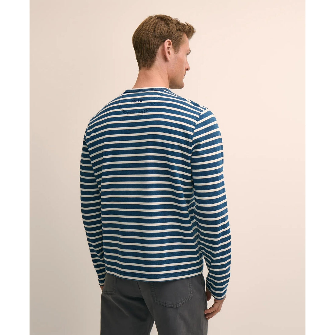 Cotton Indigo-Dyed Heavyweight Mariner Stripe Long-Sleeve T-Shirt