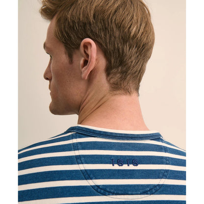 Cotton Indigo-Dyed Heavyweight Mariner Stripe Long-Sleeve T-Shirt