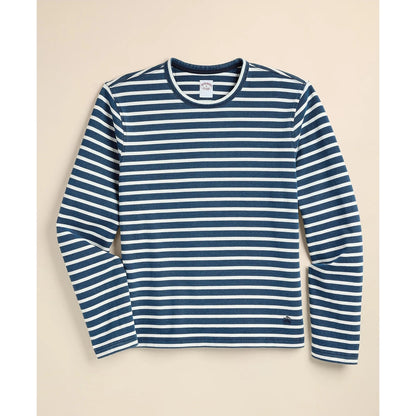 Cotton Indigo-Dyed Heavyweight Mariner Stripe Long-Sleeve T-Shirt