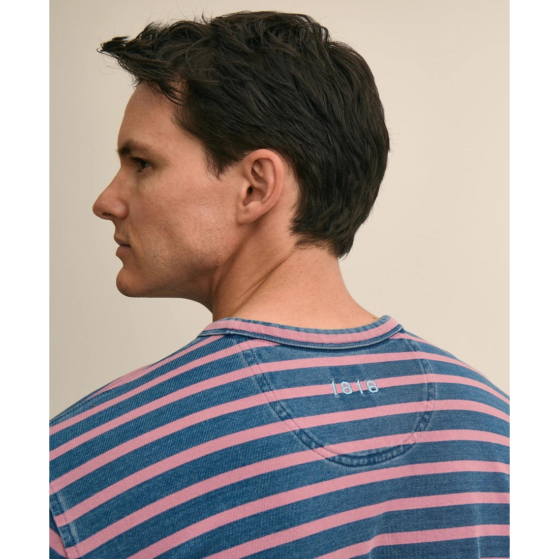 Cotton Indigo-Dyed Heavyweight Mariner Stripe Long-Sleeve T-Shirt