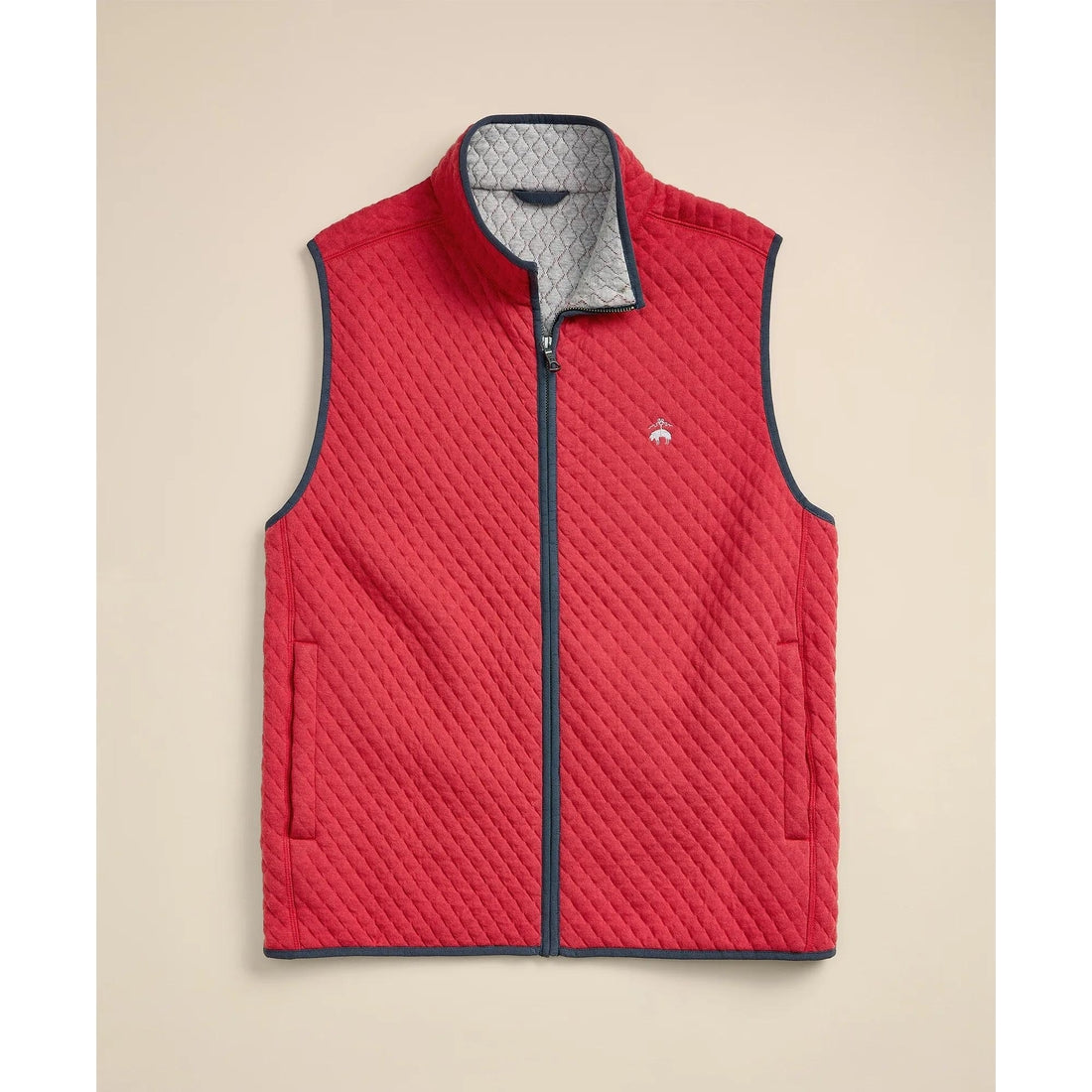 Cotton-Blend Diamond-Quilted Full-Zip Vest