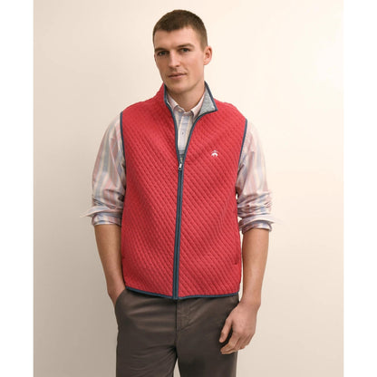 Cotton-Blend Diamond-Quilted Full-Zip Vest