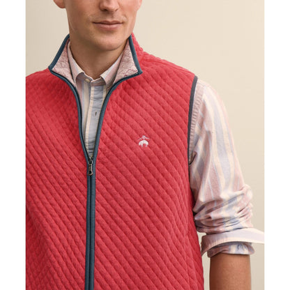Cotton-Blend Diamond-Quilted Full-Zip Vest
