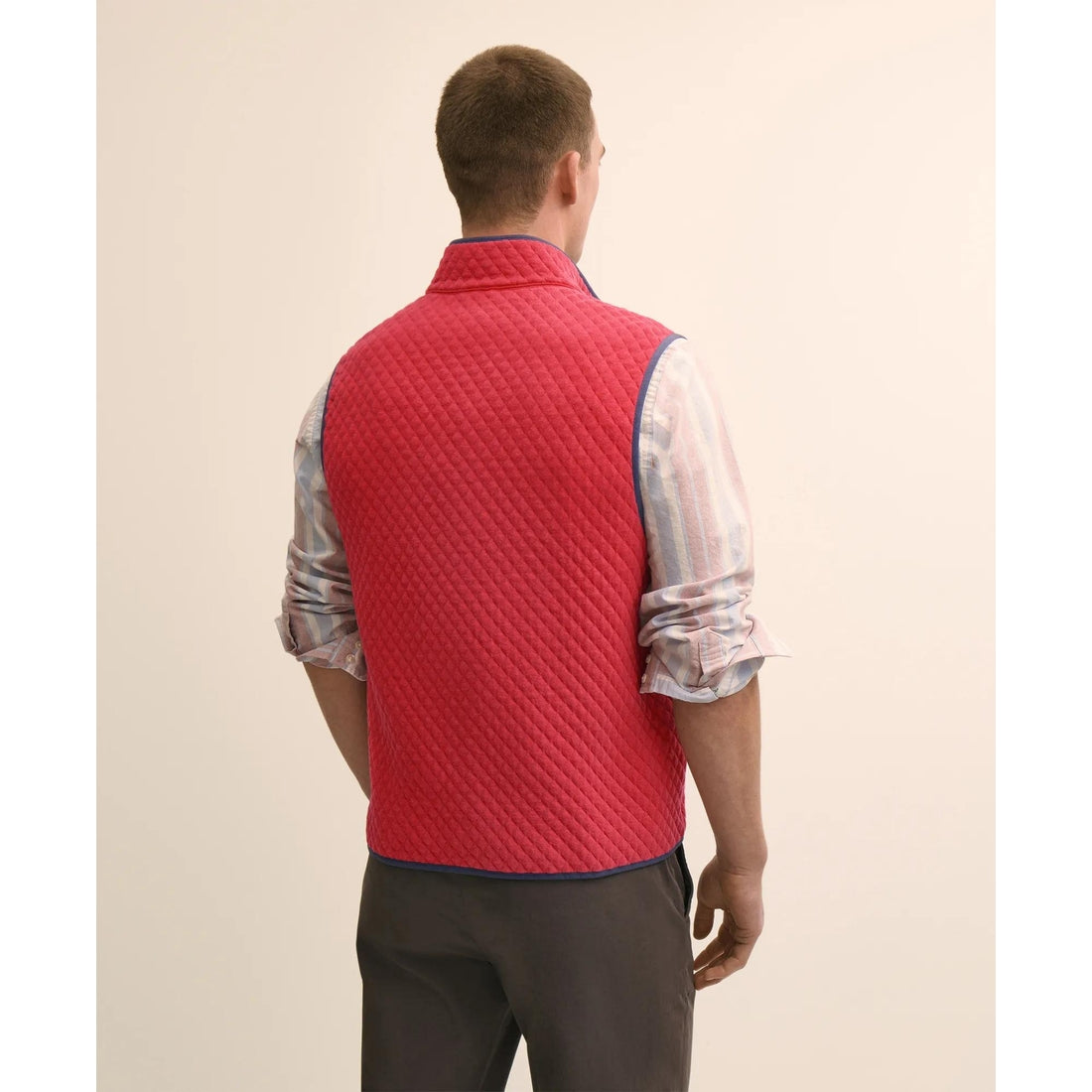 Cotton-Blend Diamond-Quilted Full-Zip Vest