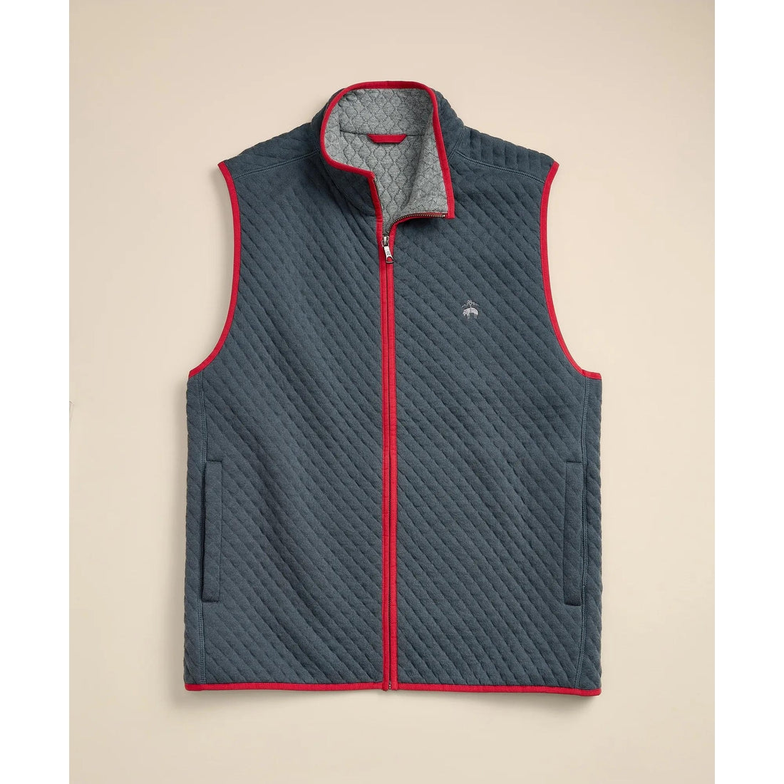 Cotton-Blend Diamond-Quilted Full-Zip Vest