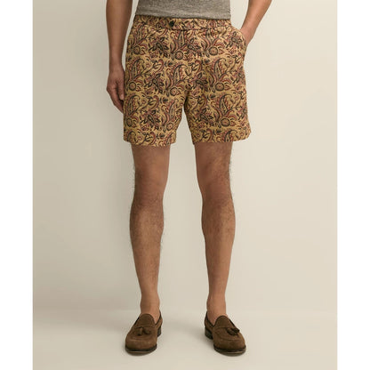 7" Cotton Paisley Print Shorts