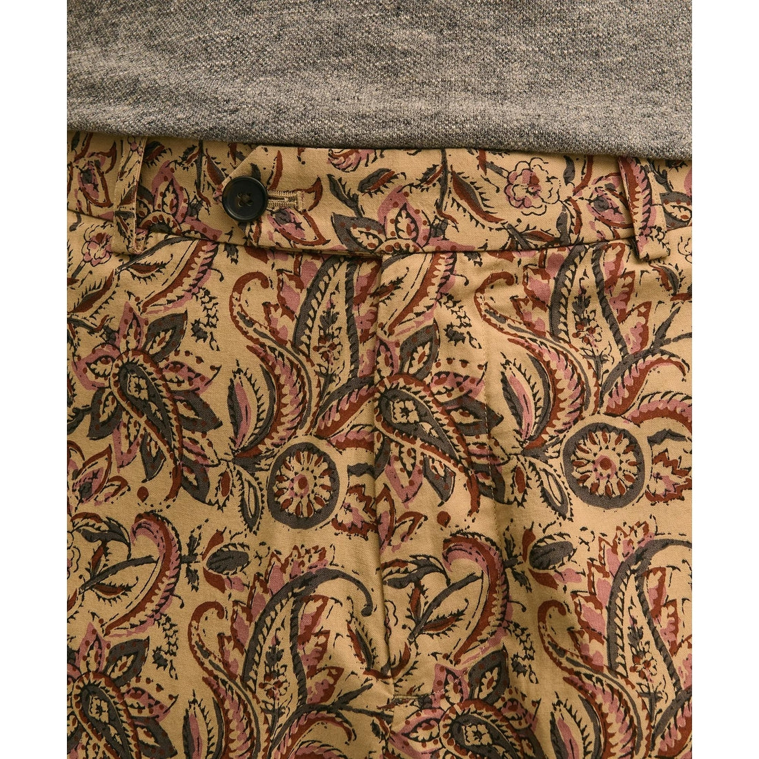 7" Cotton Paisley Print Shorts