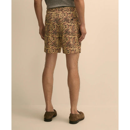 7" Cotton Paisley Print Shorts