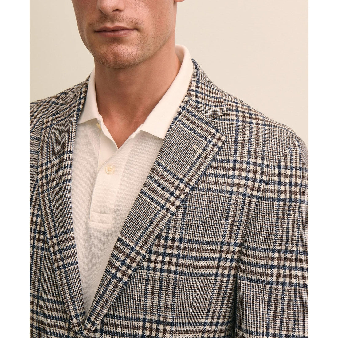 Classic Fit Linen-Silk-Cotton Check 1818 Sport Coat