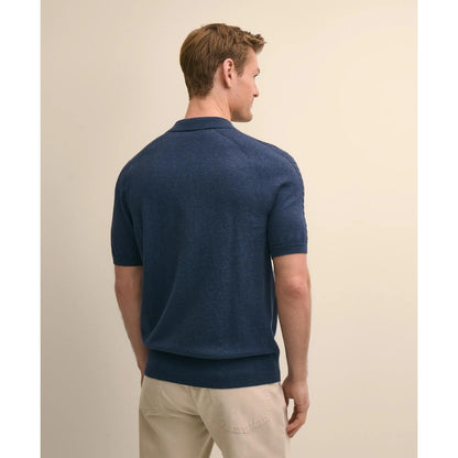 Supima Cotton Short-Sleeve Argyle Polo Cardigan