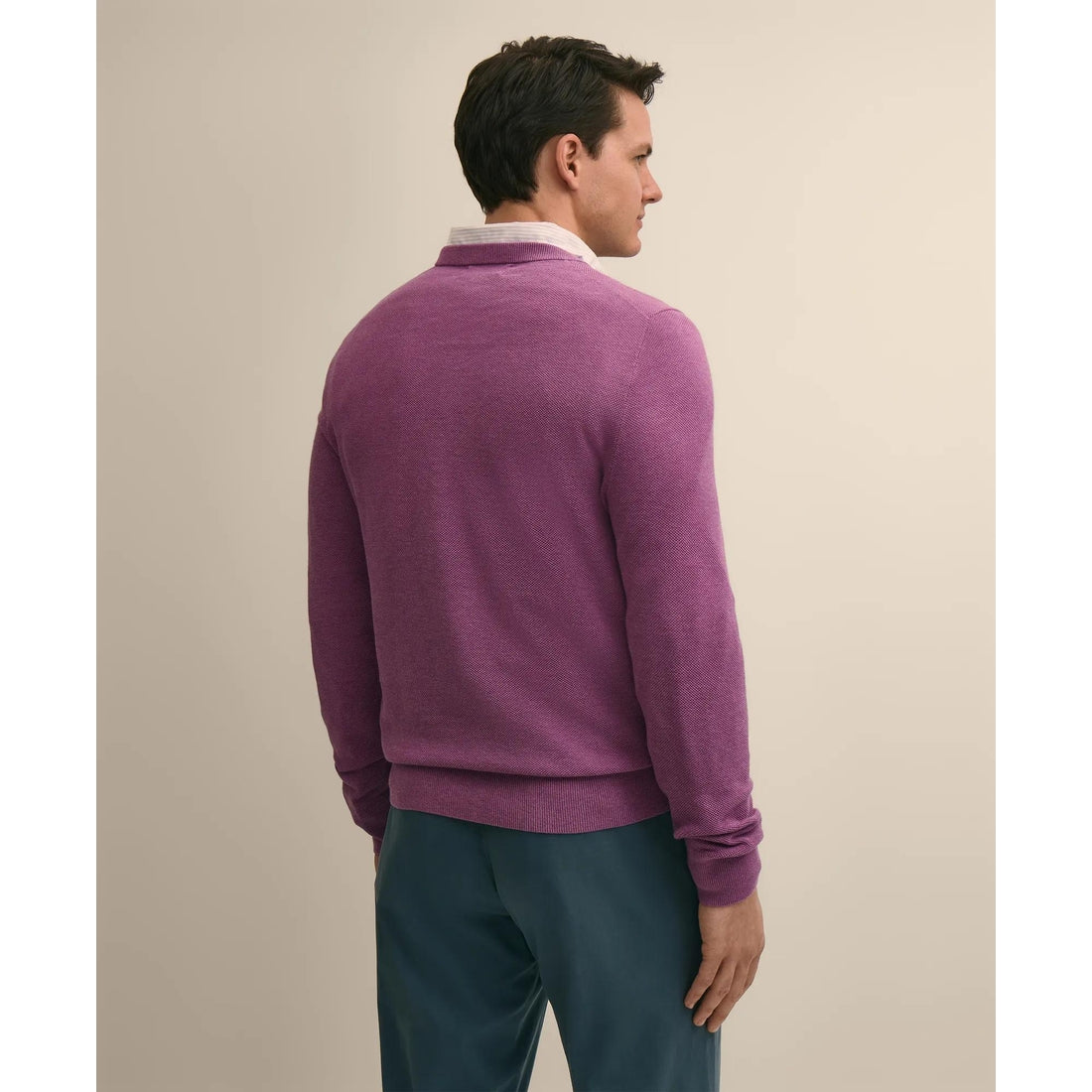 Supima Cotton Pique Crewneck Sweater