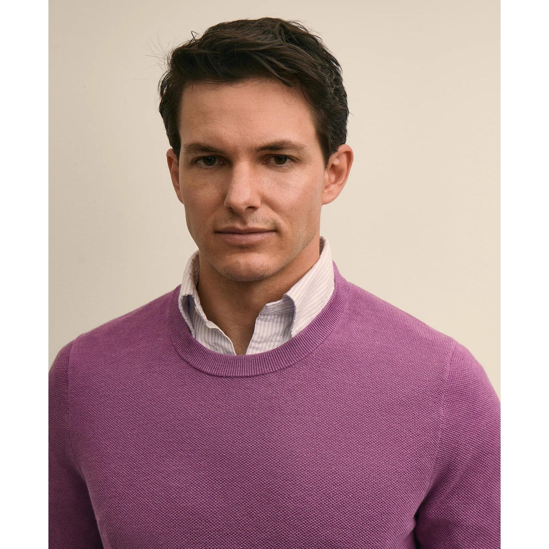 Supima Cotton Pique Crewneck Sweater
