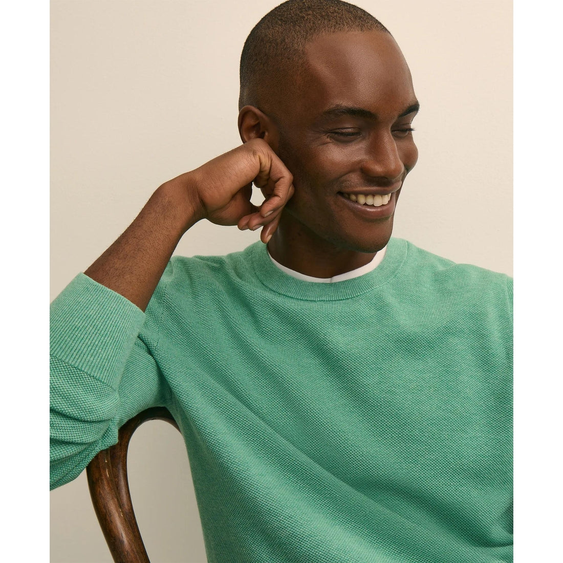 Supima Cotton Pique Crewneck Sweater