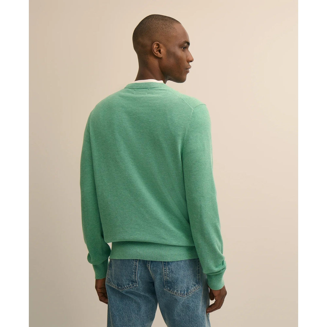 Supima Cotton Pique Crewneck Sweater